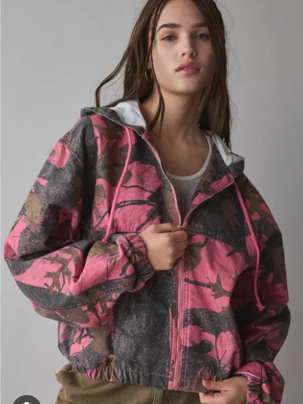 BDG Pink Camo Oversized Jacket